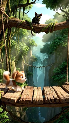 Tiny Paw & Shadow 🐶🐱 | Jungle Courage Adventure | Kids Short Story #TinyPawAndShadow