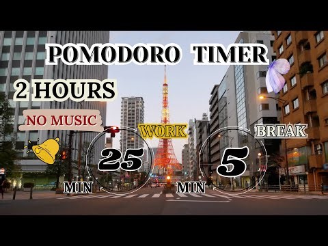 2Hour Pomodoro Timer – 25/5 Focus | No Music | Deep Work + #studywithme|العد تنازلي #pomodoro #تايمر