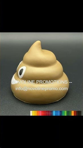Custom Poop Emoji Stress Balls for Office Giveaways #novolinepromotionalproducts #corporategifts