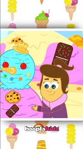🍨 The Yummiest Ice Cream Song Ever! | Sing with Annie and Ben #shorts #kidssong #hooplakidz