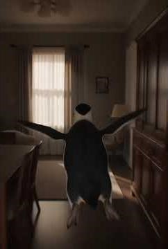 penguin flys into house and explodes