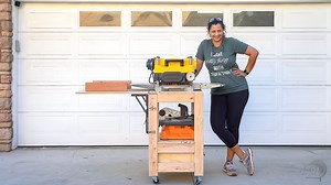 This planer stand is compact, easy to move around and includes storage too! | The DIY Life with Anika