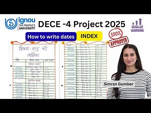 Dates for DECE 4 Project 2025 IGNOU Level Up Learning Simran Gumber