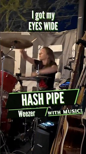 Weezer - Hash Pipe LIVE (Drummer Cam) Full Band Cover Featuring Female Teen Drummer Lauren Young