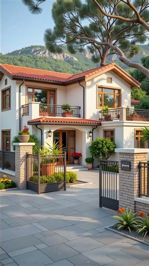 2-Story Pointed Roof House with Garden | Elegant Modern Architecture #modelbuilding #architecture