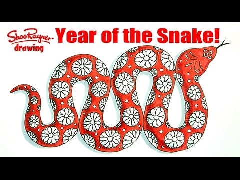 How to draw a Chinese Snake Doodle
