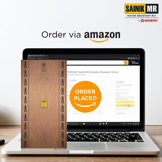 11K views · 99 reactions | We make it easy to find exactly the right plywood you're looking for. Add it to your cart and checkout in just a few clicks. So why wait? Order now via Amazon https://amzn.to/3BLLKBh #CenturyPly #Amazon #Plywood #IndiasBestPlywood #BestPly #BestPlywood #NeedPlywood #PremiumQualityPly #ShopOnline #HomeRenovation #HomeDecor | Century Plyboards India Limited | Facebook
