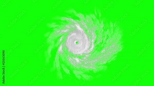 Tropical cyclone on green screen, CG animation