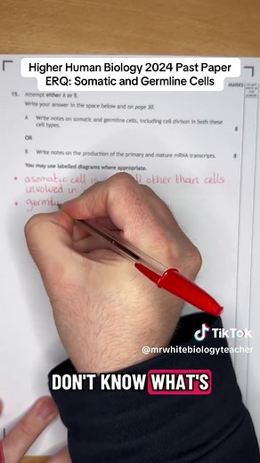 Higher Human Biology 2024: Somatic and Germline Cells