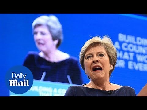 Theresa May's speech: Coughs, falling letters and a 'P45'
