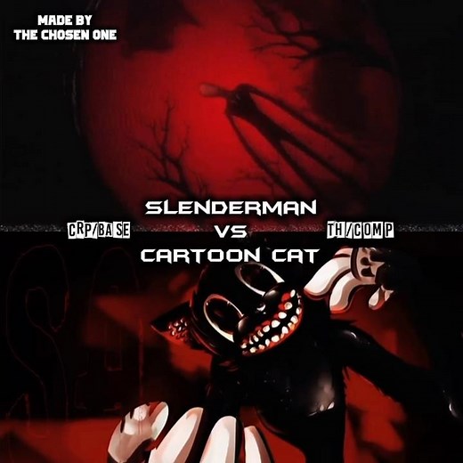 Slenderman vs Cartoon Cat | #creepypasta #trevorhenderson #powerscaling #wisedit #fypシ