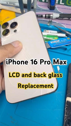 iPhone 16 Pro max Back Glass and LCD Replacement #smartphone #16promax #16promaxlcd #repair