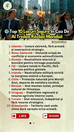 🌍 Top 10 Locuri Sigure În Caz De Conflict Global! (Ghid 2026) ✨