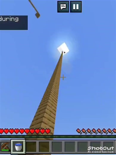 collect crosbow and hit target block and water bucket clutch #clutch #minecraft 😎😎😱😱😈😈