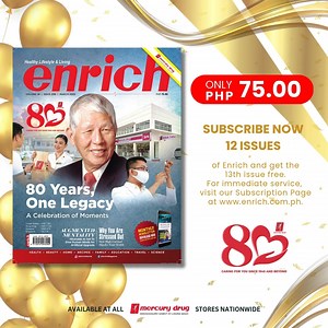 21K views · 353 reactions | Eight decades of care and countless moments to celebrate!  #Enrich Magazine features Mercury Drug’s 80-year legacy of service and dedication. Flip through the pages and relive the journey of a brand that’s been part of every Suki's life. Get your copy today at Mercury Drug stores! ✨ #80YearsOfCare #80YearsOfService #eyti #80YearsOfMercuryDrugCare | Mercury Drug Corporation | Facebook