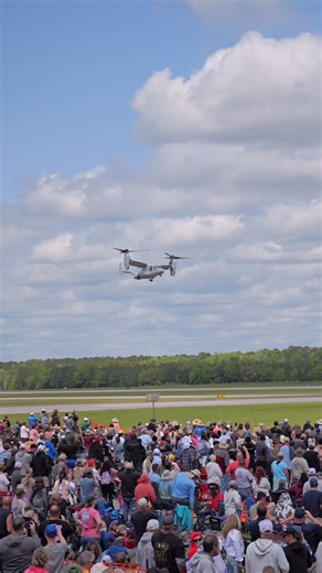 Just the mighty #MV22 #Osprey coming in to extract the marine units during the 2025 #MCASBeaufort #BeaufortAirshow. #Airshow Thanks for all the likes, follows, and support. Keep on sharing and watching for more content now that my airshow adventures have come to an abrupt end. Next year, we’ll try this again and I’ll bring the same if not better energy for y’all. | KRF Aviation | Facebook