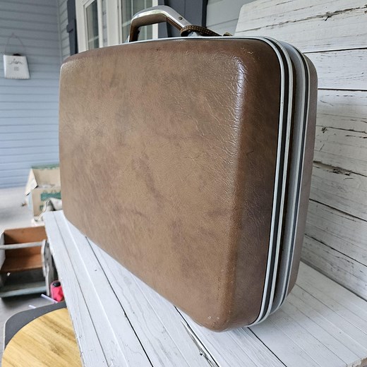 Vintage Samsonite Suitcase: Brown Hard Shell Luggage With Gold Interior - Etsy