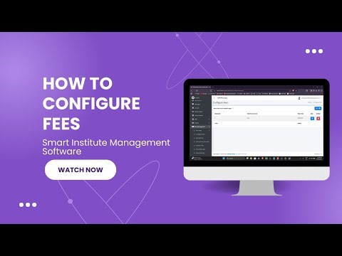How to configure fees in the Smart Institute Management System.