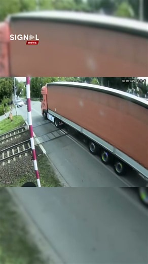 Train Crashes Into Truck As Crossing Barrier Comes Down | #News #Breakingnews