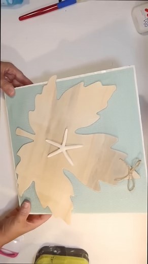 🍂 Coastal Fall Leaf Sign 🌊 Easy Dollar Tree DIY! | Crafty Beach