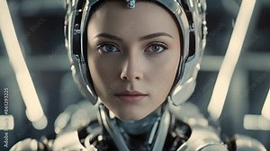 A high-tech robot, with its sleek design and intelligence, seamlessly integrates into daily life, enhancing efficiency and revolutionizing human-technology interactions.