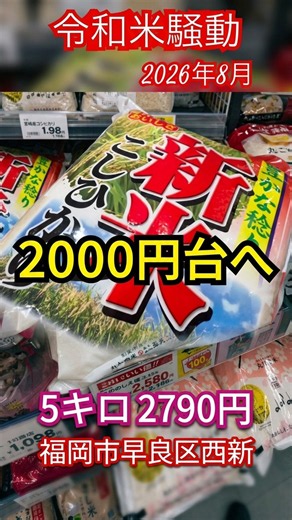 [Reiwa Rice Crisis] 5kg for 2,790 yen🌾 Domestic local brands hitting the 2,000 yen range: Miyazak...