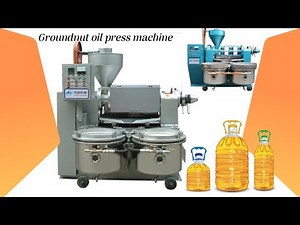Small scale screw groundnut oil press machine, cooking oil expeller machine working video