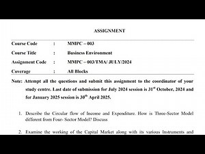 IGNOU MMPC-003 Solved Assignment July 2024 Jan 2025 [FREE] PDF || IGNOU MBA || Business Environment
