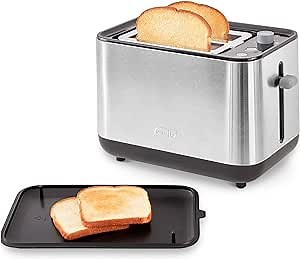 DASH SmartStore 2-Slice Toaster - Compact Design with 5 Browning Levels & Storage Lid, Extra-Wide Slot Large Toaster, 1-Touch Bagel & +15 Seconds Functions - Easy Clean Up Crumb Tray (Black)