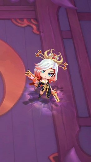 The Blood Moon brings favor, fear…and fortune. 🌙❤️ Miss Fortune, of course. Prestige Chibi Blood Moon Miss Fortune rains down darkness on her enemies, and so can you, during TFT Patch 16.1. | Teamfight Tactics