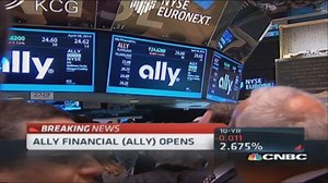 Ally Financial opens at $24.25, below IPO price