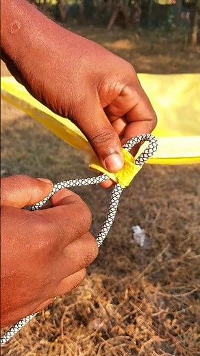 Effective knot For Attaching a Tripod to a Tripod Corner..