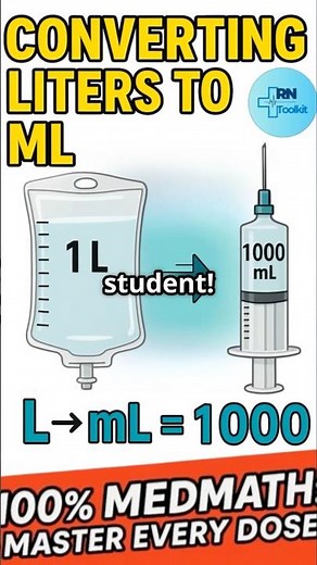 Converting Liters to Milliliters #dosagecalculation #medmath #nursingschool