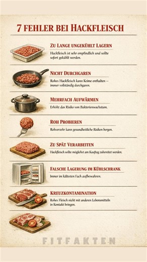 7 Fehler bei Hackfleisch – Diese Risiken solltest du vermeiden ⚠️🥩 #FitFakten