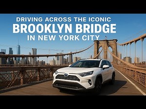 Driving Across the Iconic Brooklyn Bridge in New York City