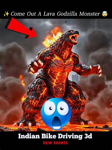 Come Out A Lava Godzilla Monster 😱 || Indian Bike Driving 3d #viral #shorts #indianbikedriving3d