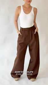Neutral perfection. Rivka Trousers dark chocolate, tailored to move with you. | Roxy & Co.