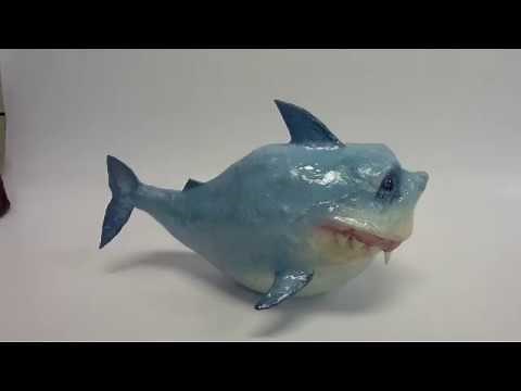 DIY: how to make an easy paper mache shark sculpture