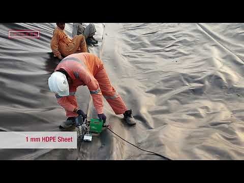 HDPE pond lining welding with Leister Twinny T