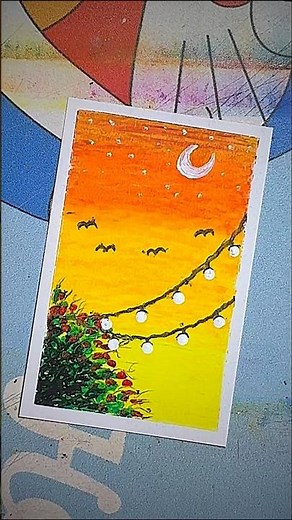 Easy Sunset to Night Sky Drawing 🌙 | Oil Pastel Scenery Step by Step