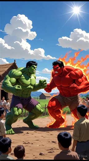 Green Hulk vs red Hulk #hulk #redhulk #hulkvredhulk #superhero #cartoonstory #shorts
