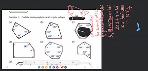 Question 1: Find the missing angle in each irregular polygon(a... | Filo