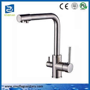 [Hot Item] Stainless Steel Double Handles Kitchen Sink Mixer Drinking Tap