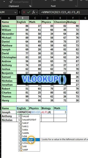 Master EXCEL with VLOOKUP and XMATCH in Seconds