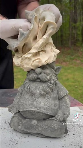 Make a new statue with me! #rubbermoldman #concrete #concretestatue #satisfyingvideo #paintconcrete