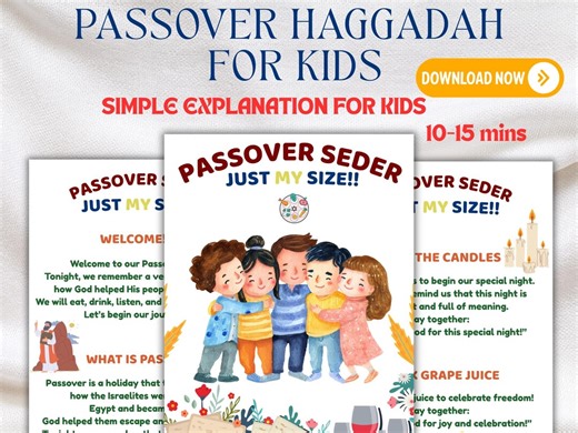 Kids Passover Haggadah Printable, 15 Minute Seder Guide for Kids, Fun & Easy Pesach PDF, My First Passover Seder for Kids,printable Haggadah - Etsy