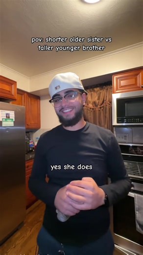 part 1 | pov: shorter older sister vs taller younger brother. why they think they grown grown?? #youngerbrother #oldersister #fypシ #ahseatingz #povyouhaveanoldersister #arabbrother #arabtiktok #middleeastern #pov #skit #funny #siblings #arabsister #arab #sisterpov #brotherpov #viral