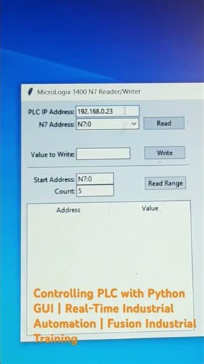 Controlling PLC with Python GUI | Real-Time Industrial Automation #job #training #placement