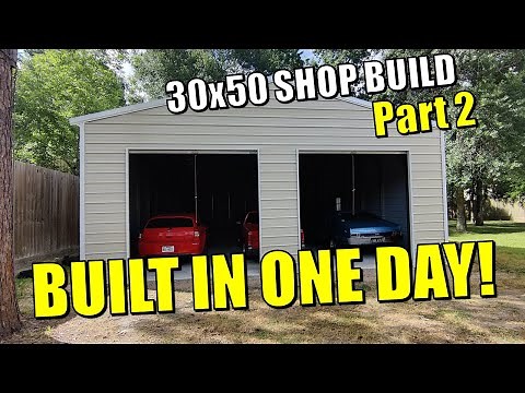 30x50 Building is built in ONE DAY! Racer X Garage new Shop!