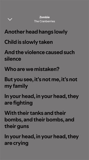 Zombie - The Cranberries (lyrics) #song #music #lyrics #fyp #whatsappstatus | English Songs Subtitles - Lyrics